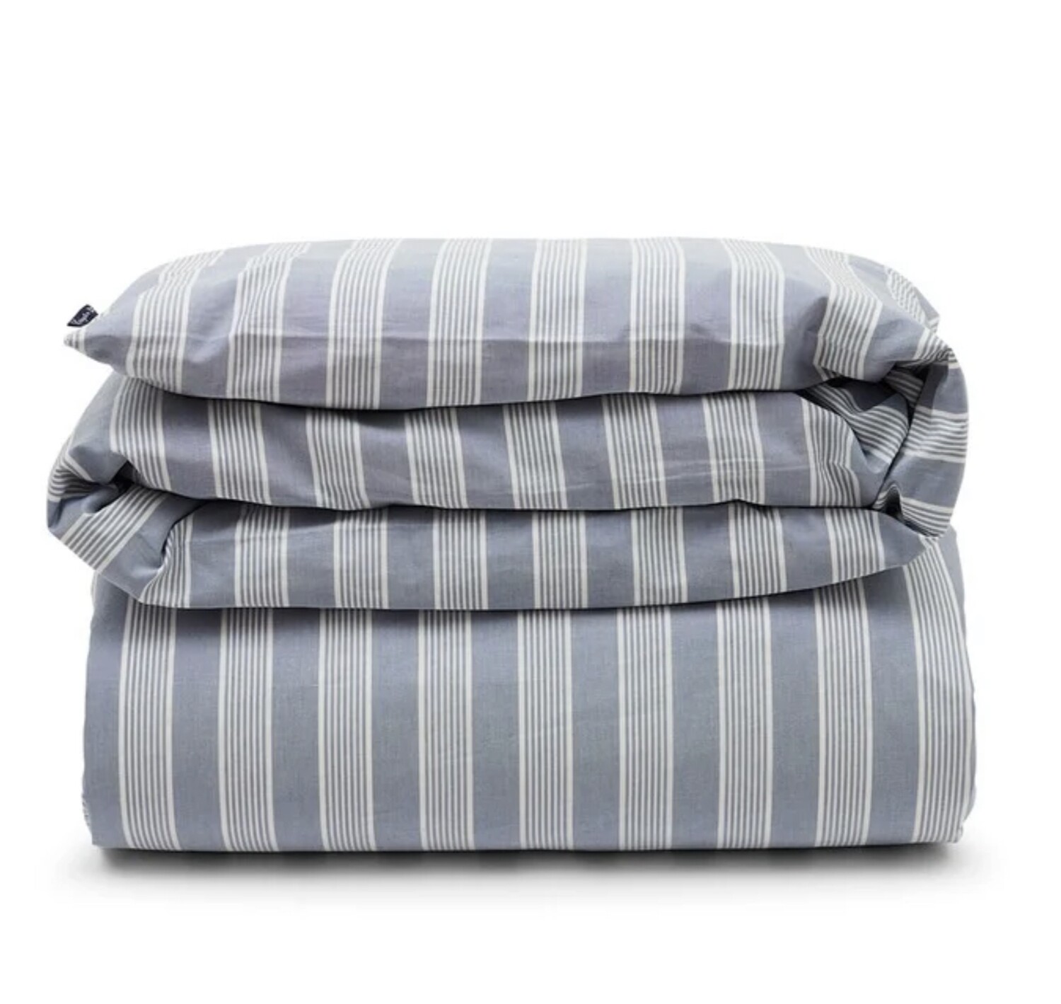 Lyocell Bettwäsche blau/weiß gestreift, Bett- und Kissenbezüge: 40 x 40 cm
