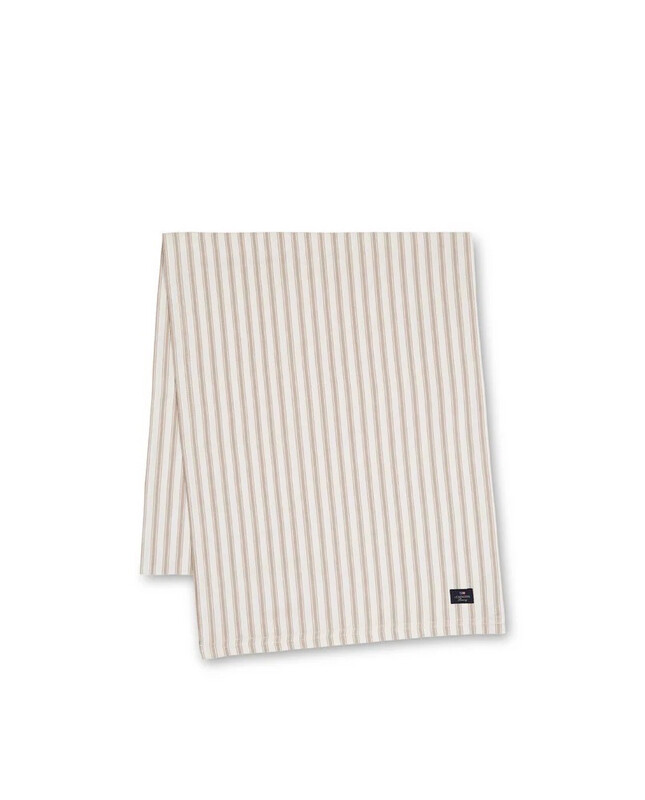 Lexington Tischläufer Icons Cotton Herringbone, Beige/White 50x150cm