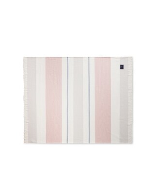 Lexington Decke weiß/rosa/grau gestreift 130x170cm