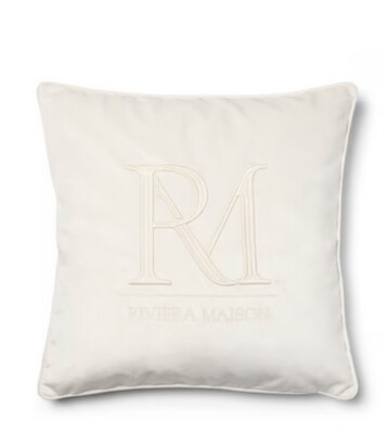 Riviera Maison Kissenbezug Monogram weiß 50x50cm