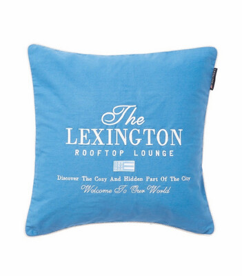 Lexington Kissenbezug Twill Logo blau 50x50cm