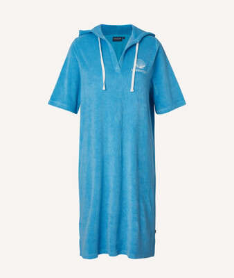 Lexington Kleid mit Kapuze Frottee blau XS