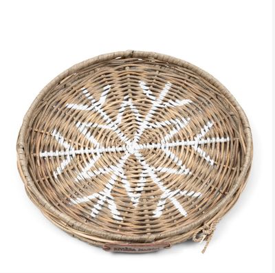 Riviéra Maison  Rustic Rattan Tablett Schneeflocke