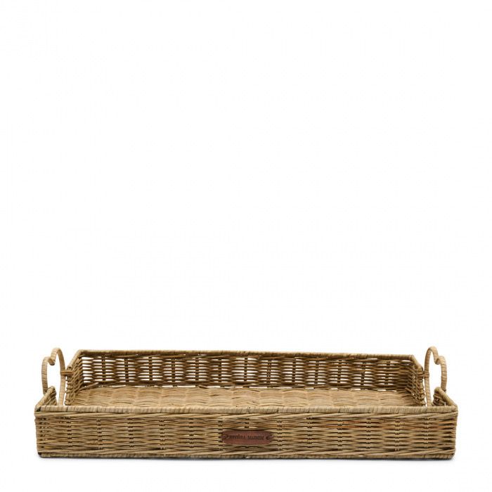 Riviera Maison Rustic Rattan Tablett Happy Heart 