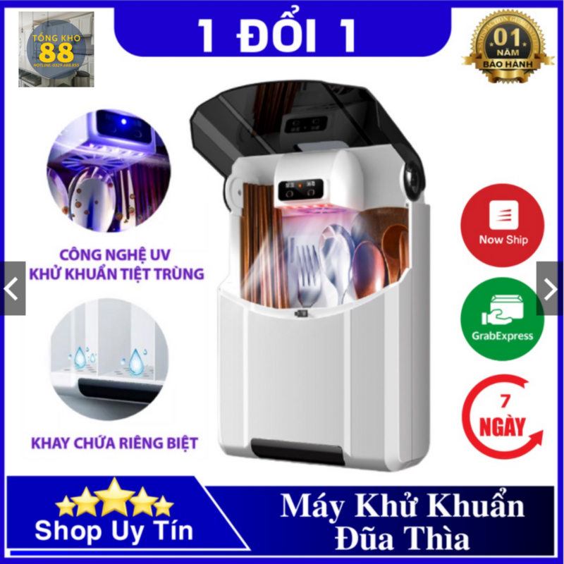 Máy Khử Khuẩn Sấy Khô Đũa Thìa Bằng Tia UV Treo Tường Tiện Lợi, Máy Khử Mùi