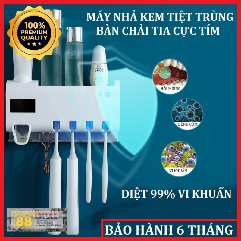 Giá treo bàn chải Kem đánh răng khử khuẩn tia UV công nghệ cao Châu Âu
