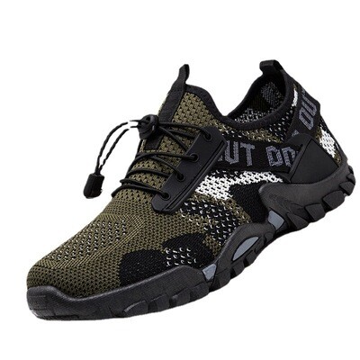 Spring New Outdoor Hiking Shoes Men&#39;s Hiking Camouflage Travel Shoes 2022 Flying Woven Breathable Korean Version Of Sports Shoes Men
