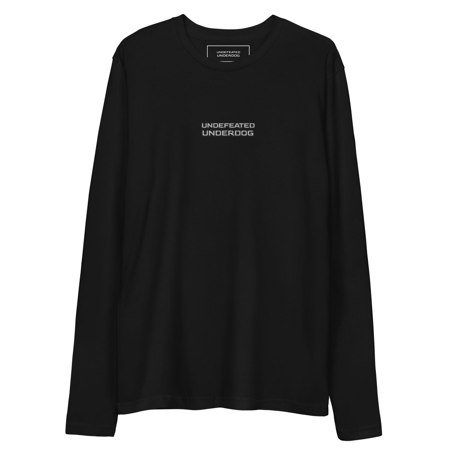 Undefeated Underdog Embroidered Long Sleeve Crew Neck Shirt