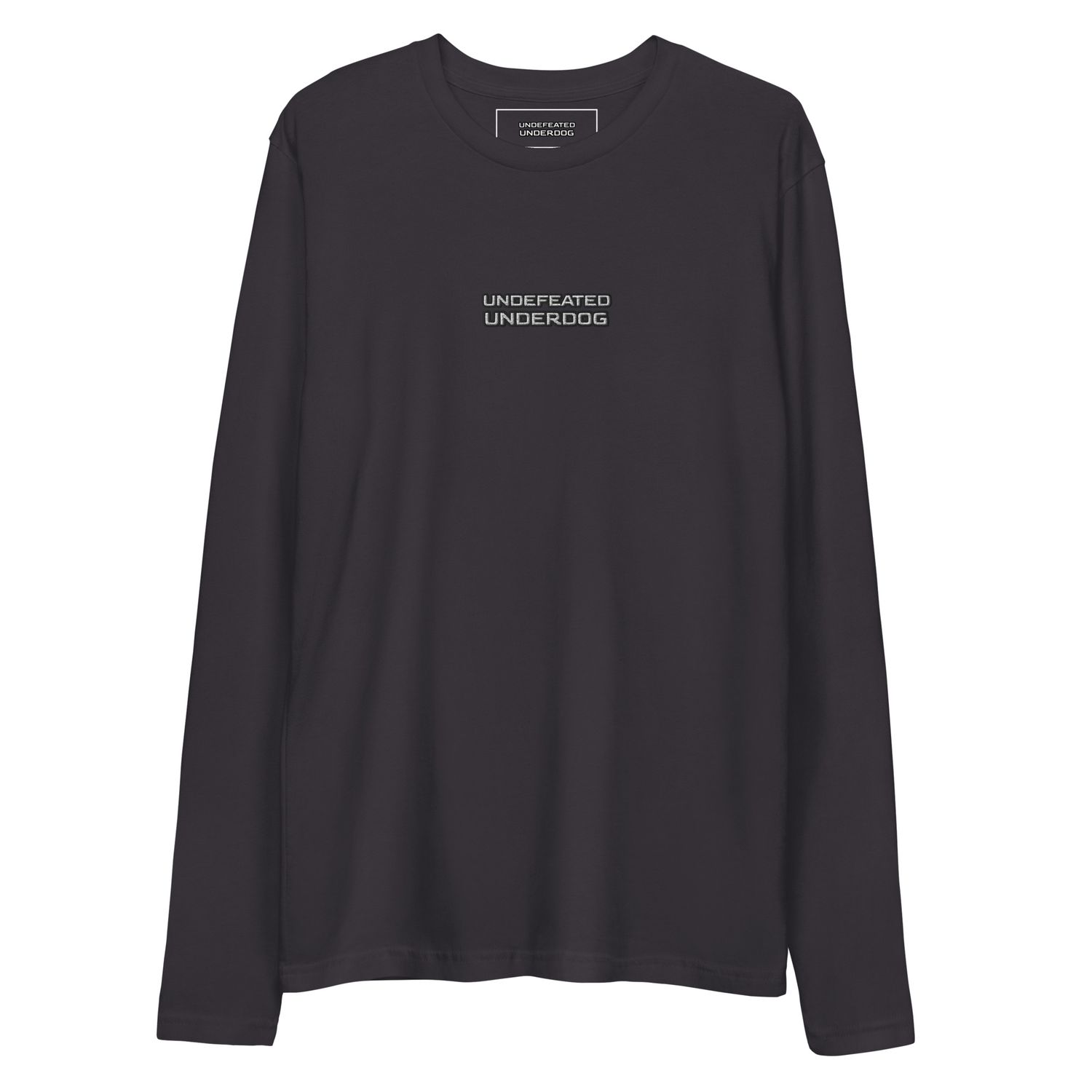 Undefeated Underdog Embroidered Long Sleeve Crew Neck Shirt