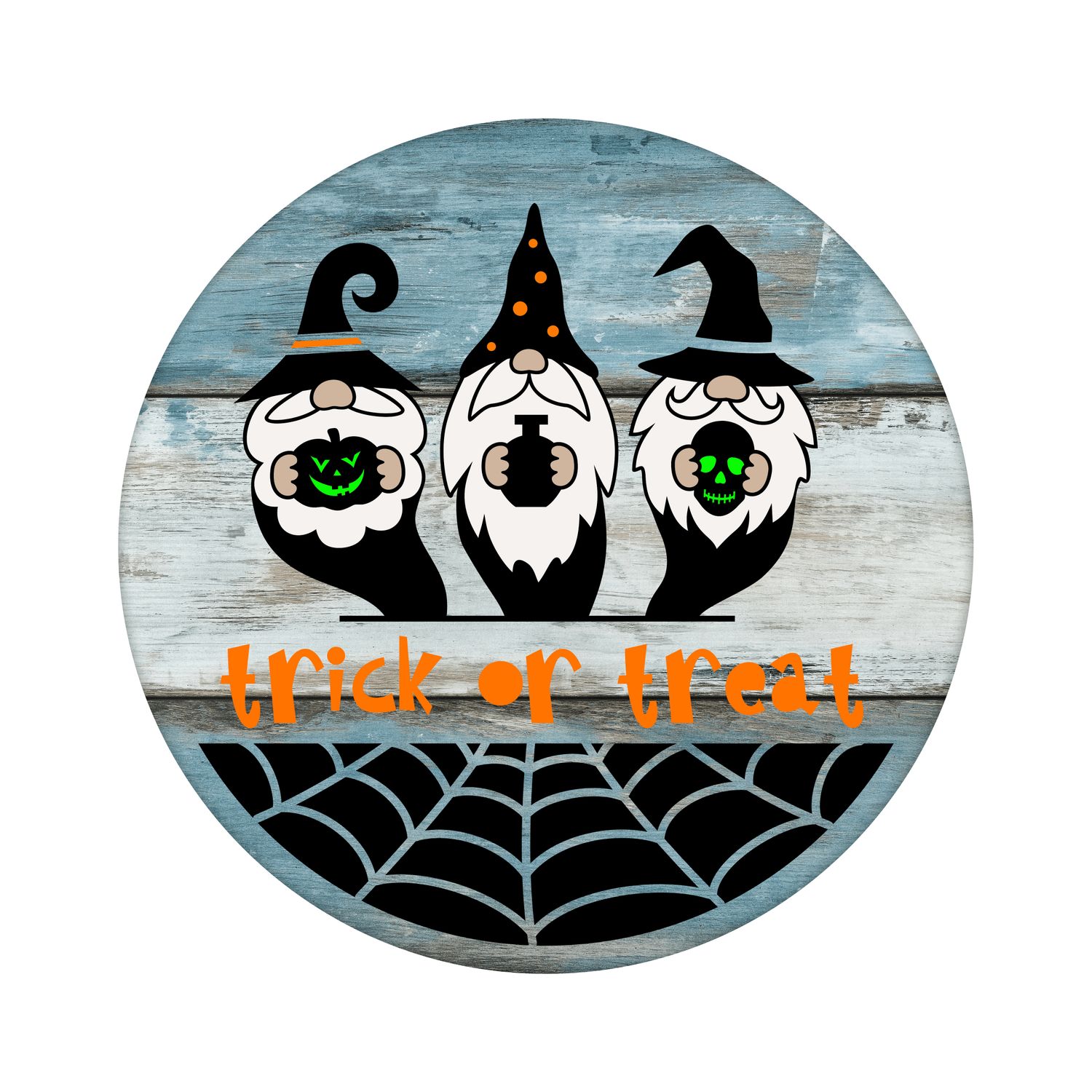 Trick or Treat Halloween Round Metal Sign