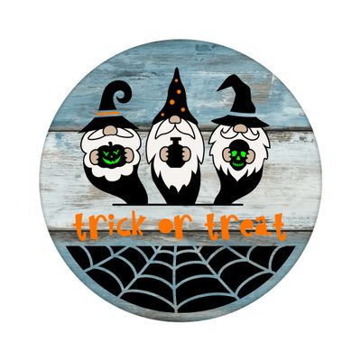 Trick or Treat Halloween Round Metal Sign