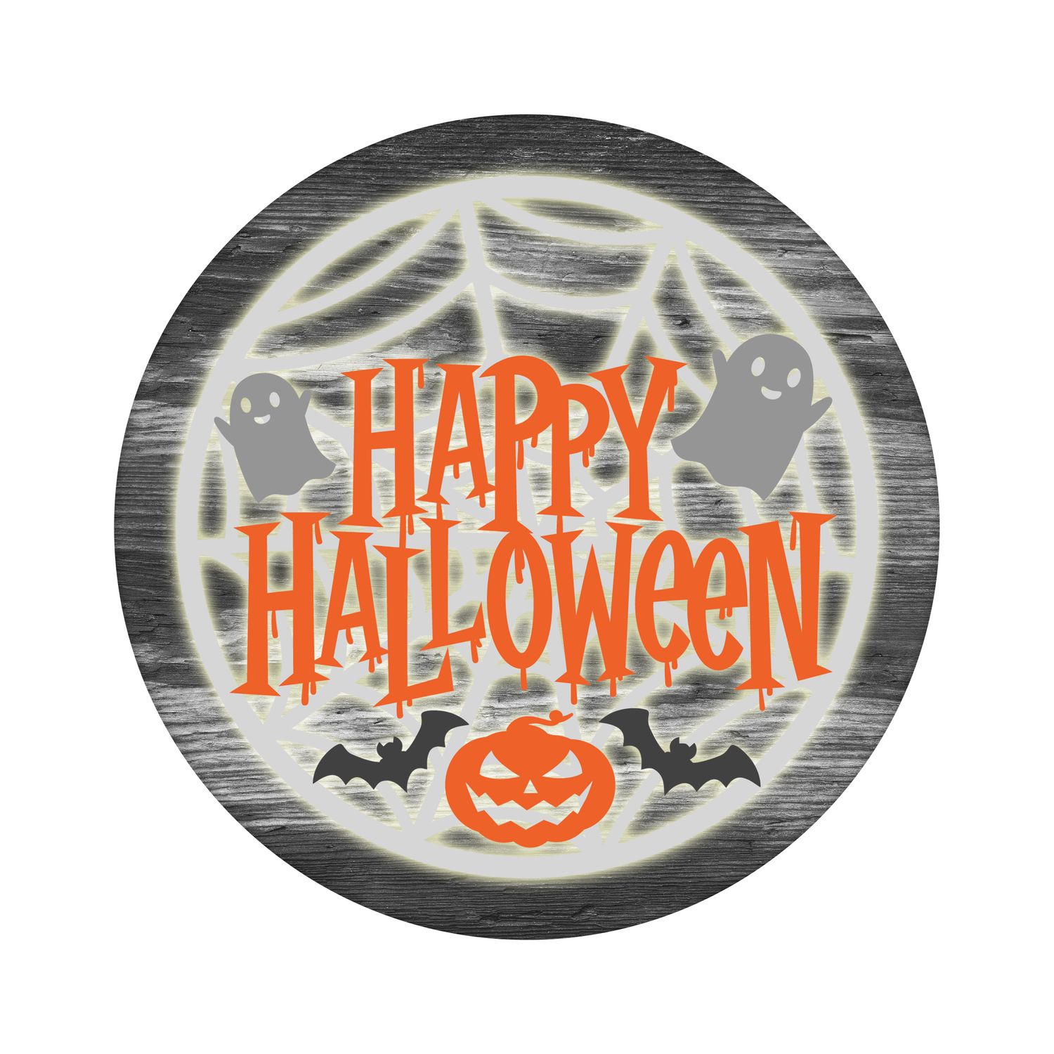 Happy Halloween Round Metal Sign