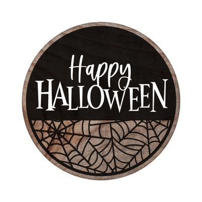 Happy Halloween Round Metal Sign