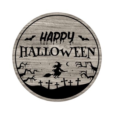 Happy Halloween Round Metal Sign