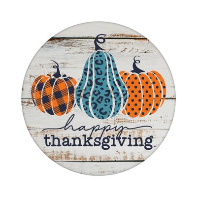Happy Thanksgiving Round Metal Sign