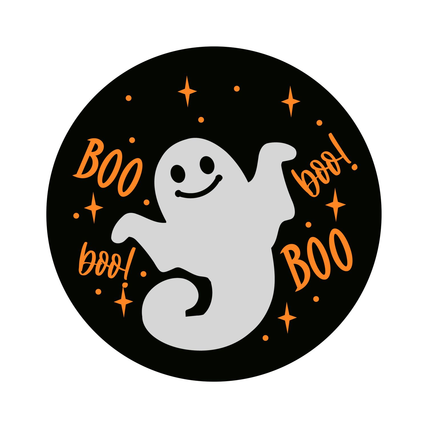 Boo Ghost Halloween Round Metal Sign