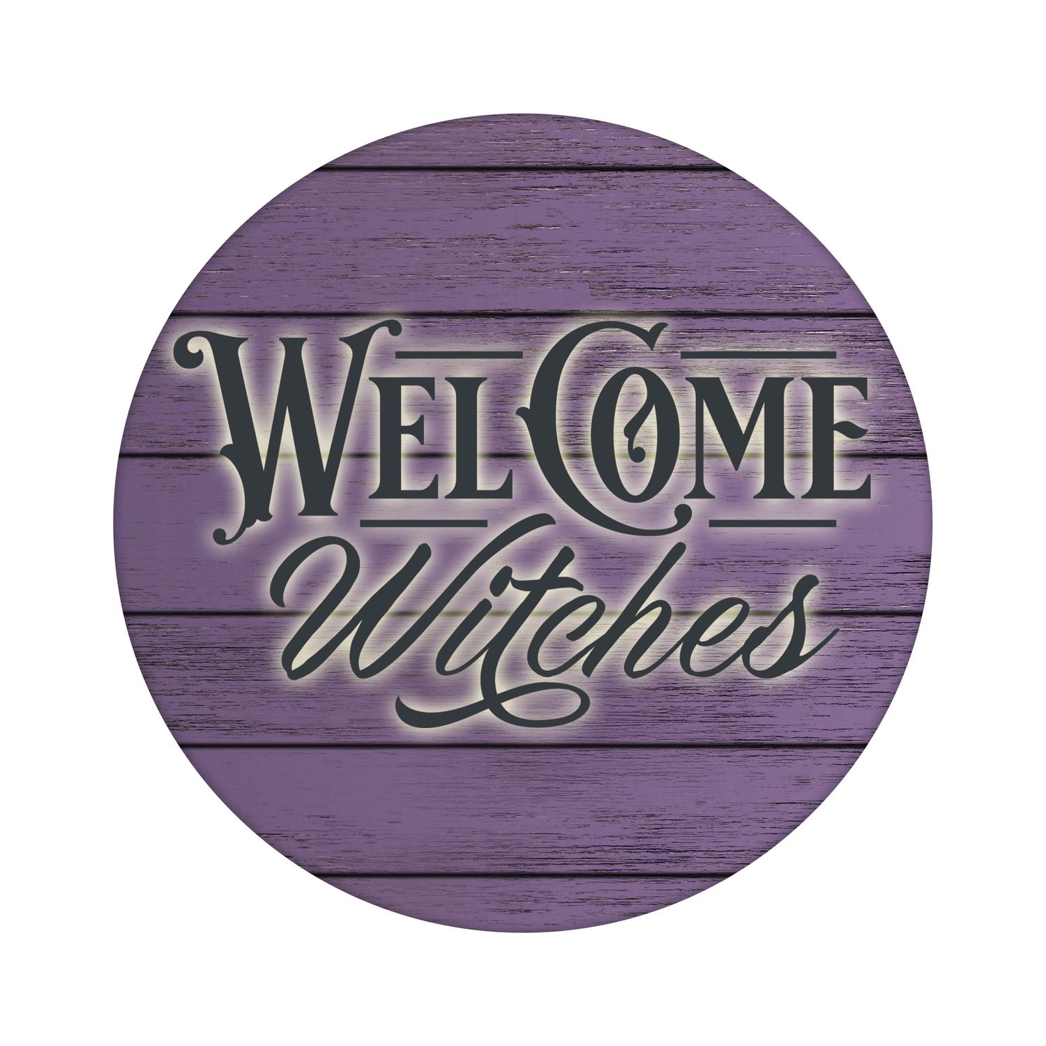 Welcome Witches Halloween Round Metal Sign