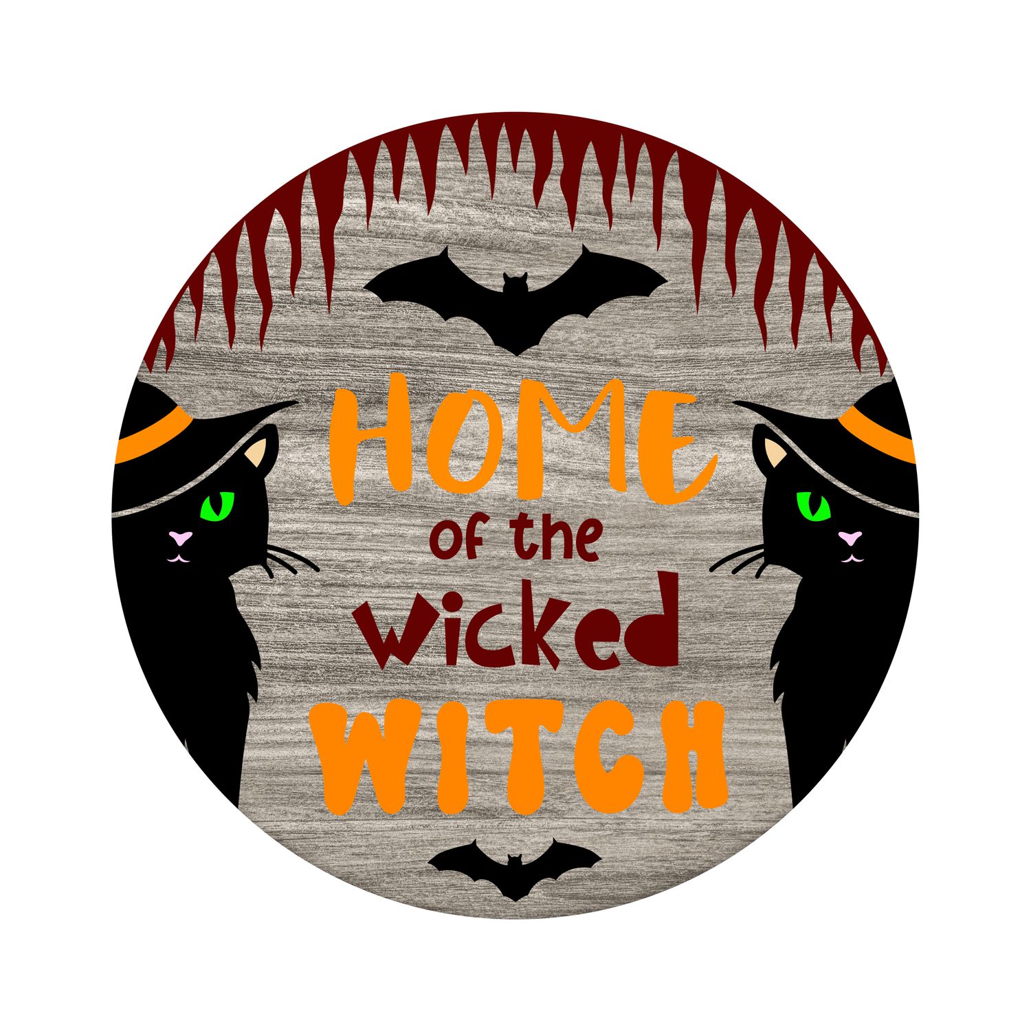 Home of the Wicked Witch Halloween Round Metal Sign