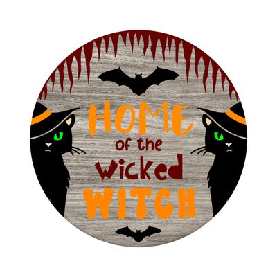 Home of the Wicked Witch Halloween Round Metal Sign