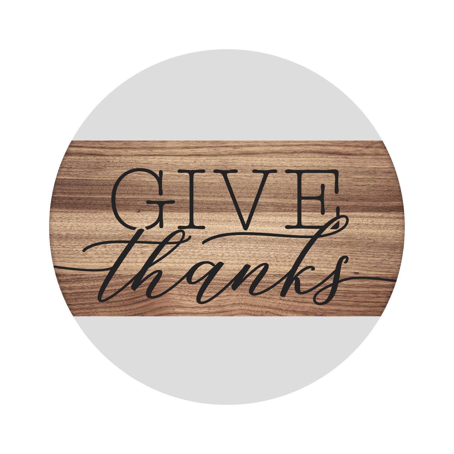 Give Thanks Fall Round Metal Sign