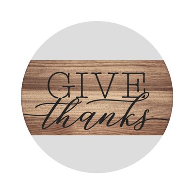 Give Thanks Fall Round Metal Sign