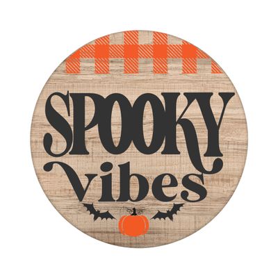 Spooky Vibes Halloween Round Metal Sign
