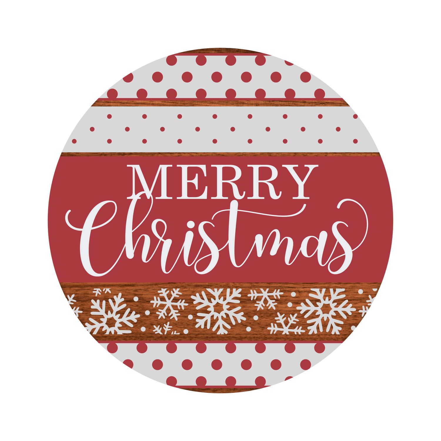 Merry Christmas Round Metal Sign