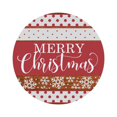 Merry Christmas Round Metal Sign
