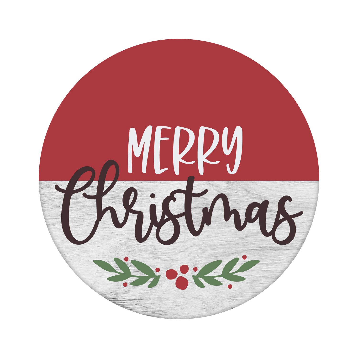 Merry Christmas Round Metal Sign