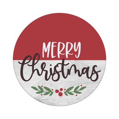 Merry Christmas Round Metal Sign