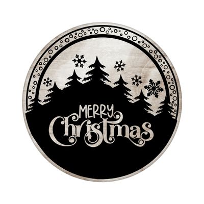 Merry Christmas Round Metal Sign