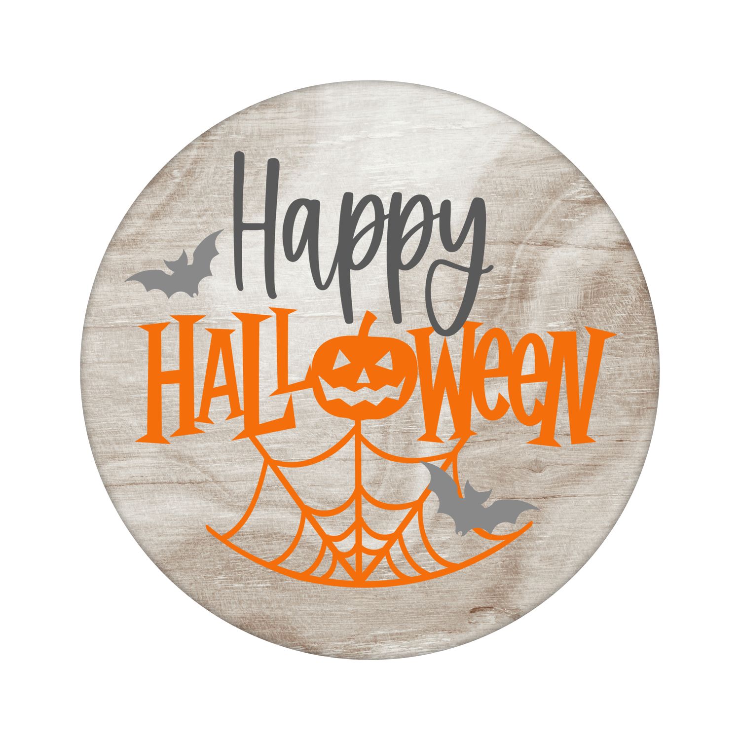 Happy Halloween Round Metal Sign
