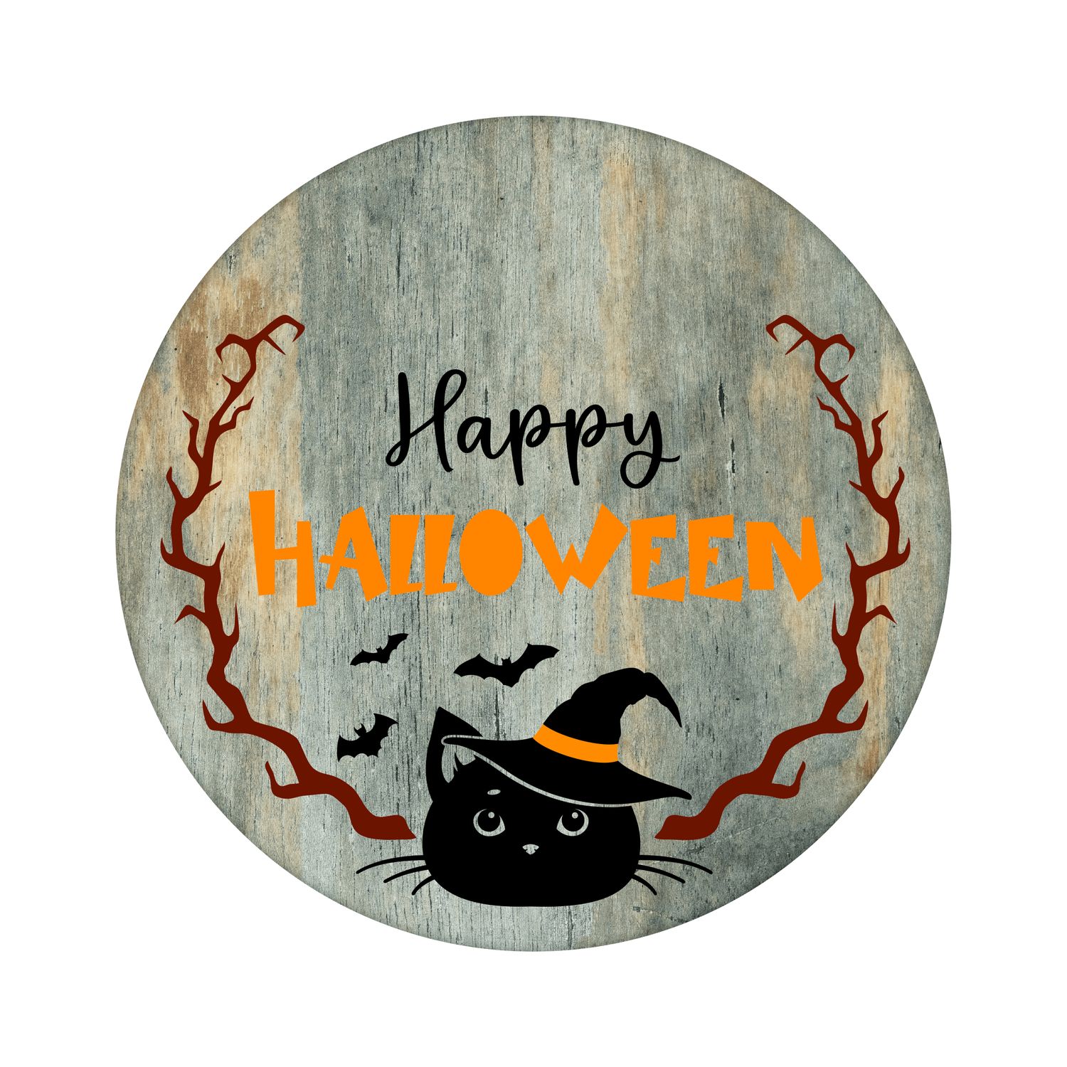 Happy Halloween Round Metal Sign