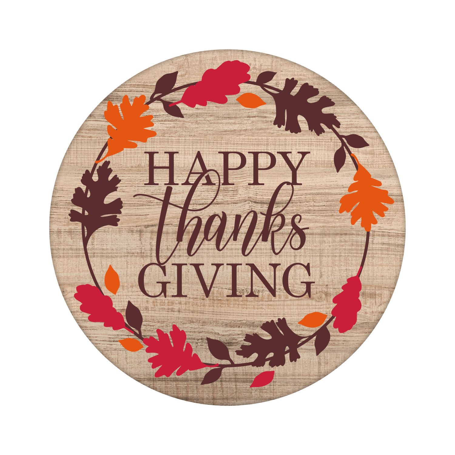 Happy Thanksgiving Round Metal Sign