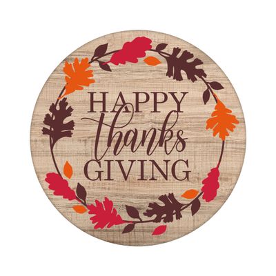 Happy Thanksgiving Round Metal Sign