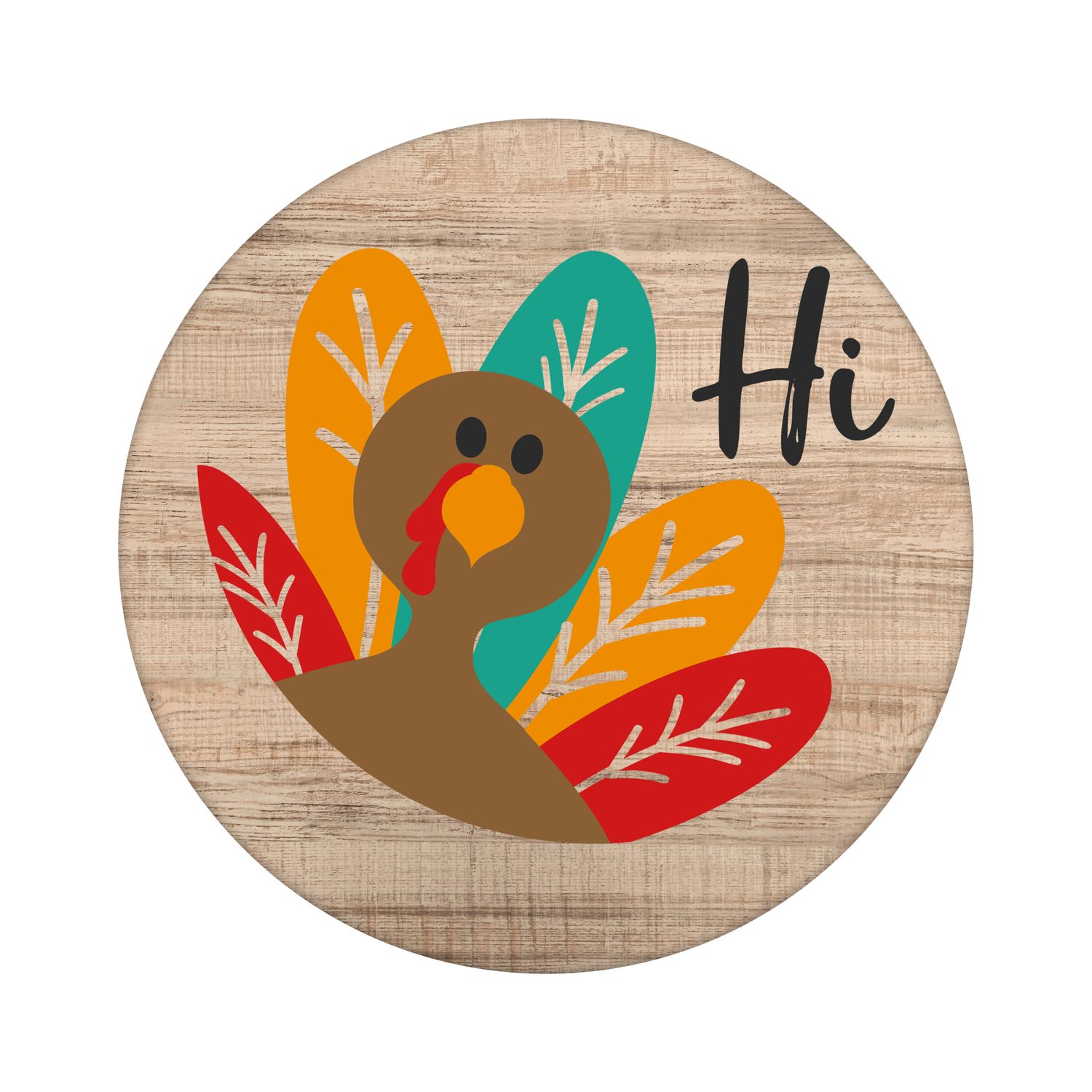 Turkey Thanksgiving Round Metal Sign