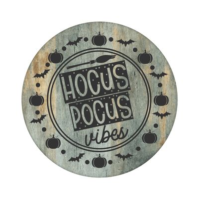 Hocus Pocus Vibes Halloween Round Metal Sign