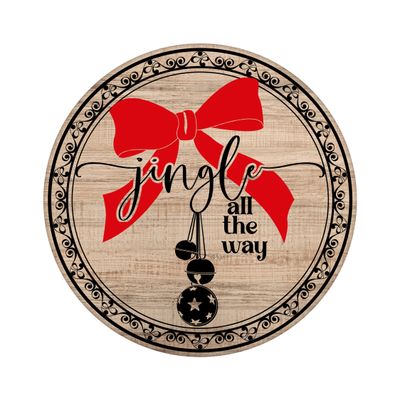 Jingle all the way Christmas Round Metal Sign
