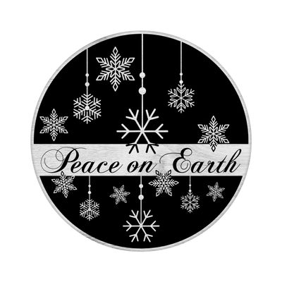 Peace on Earth Christmas Round Metal Sign