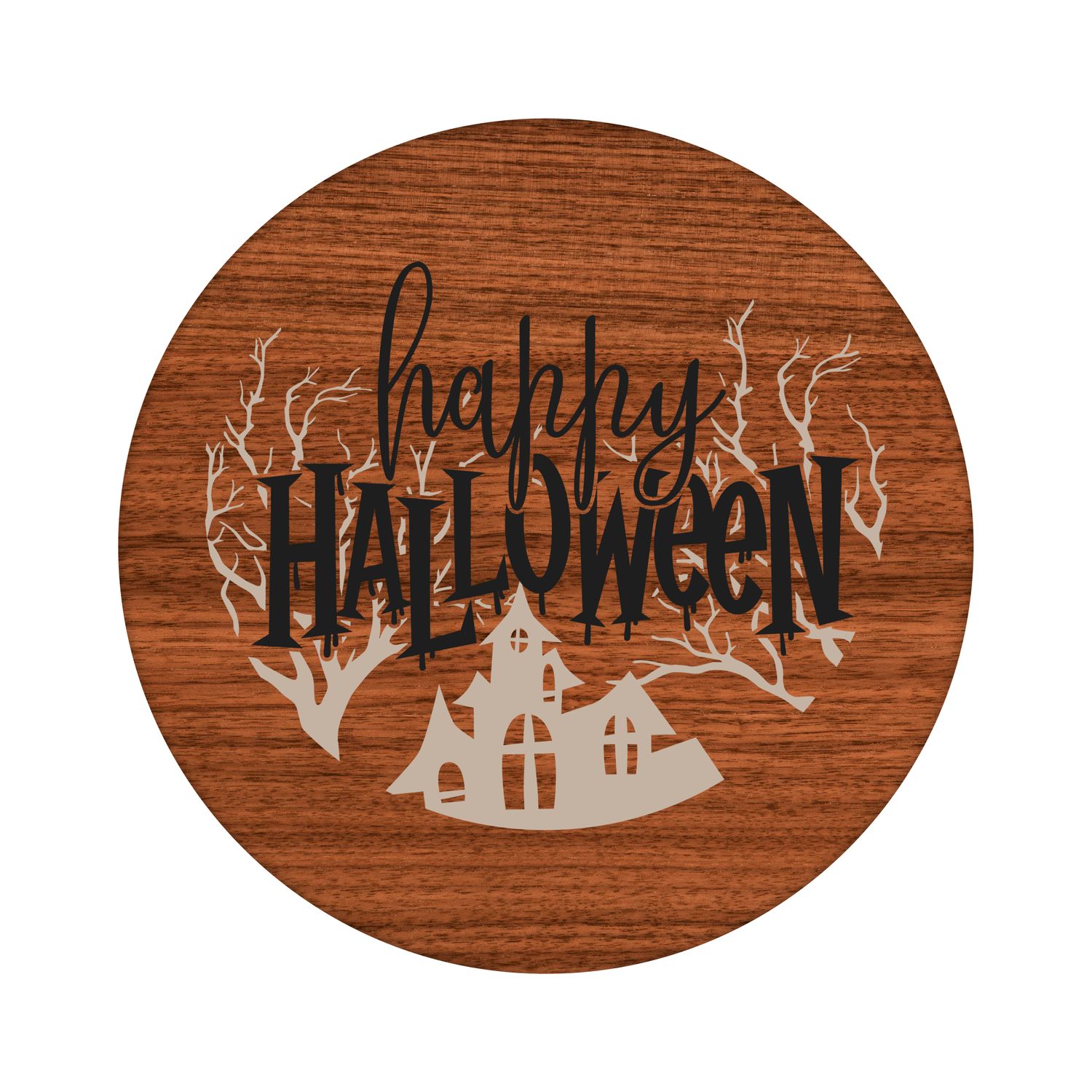 Happy Halloween Round Metal Sign