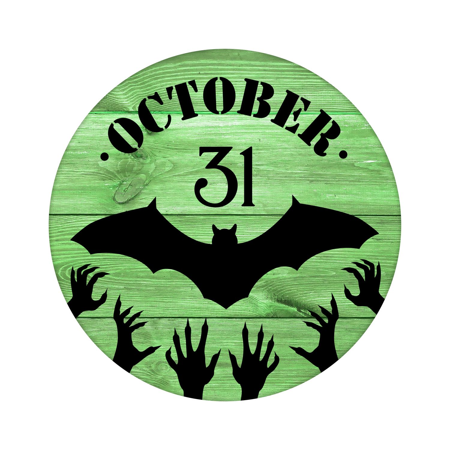 October 31 Halloween Round Metal Sign