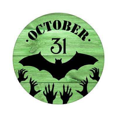 October 31 Halloween Round Metal Sign
