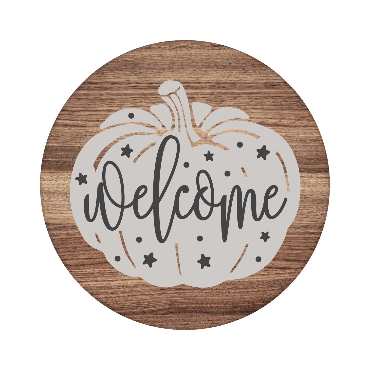 Welcome Pumpkin Round Metal Sign