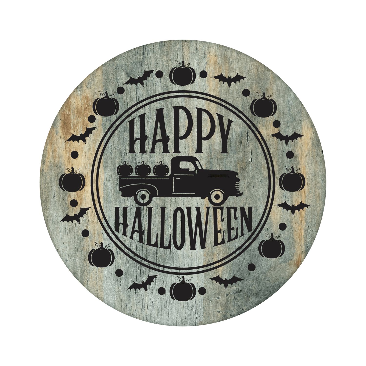 Happy Halloween Round Metal Sign