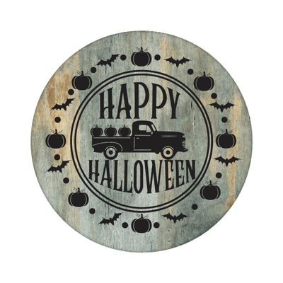 Happy Halloween Round Metal Sign