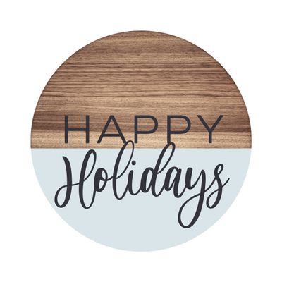 Happy Holidays Christmas Round Metal Sign