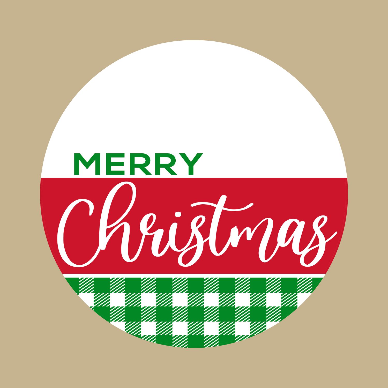 Merry Christmas Round Metal Sign