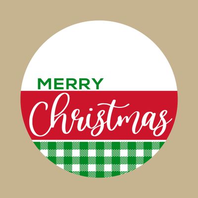 Merry Christmas Round Metal Sign