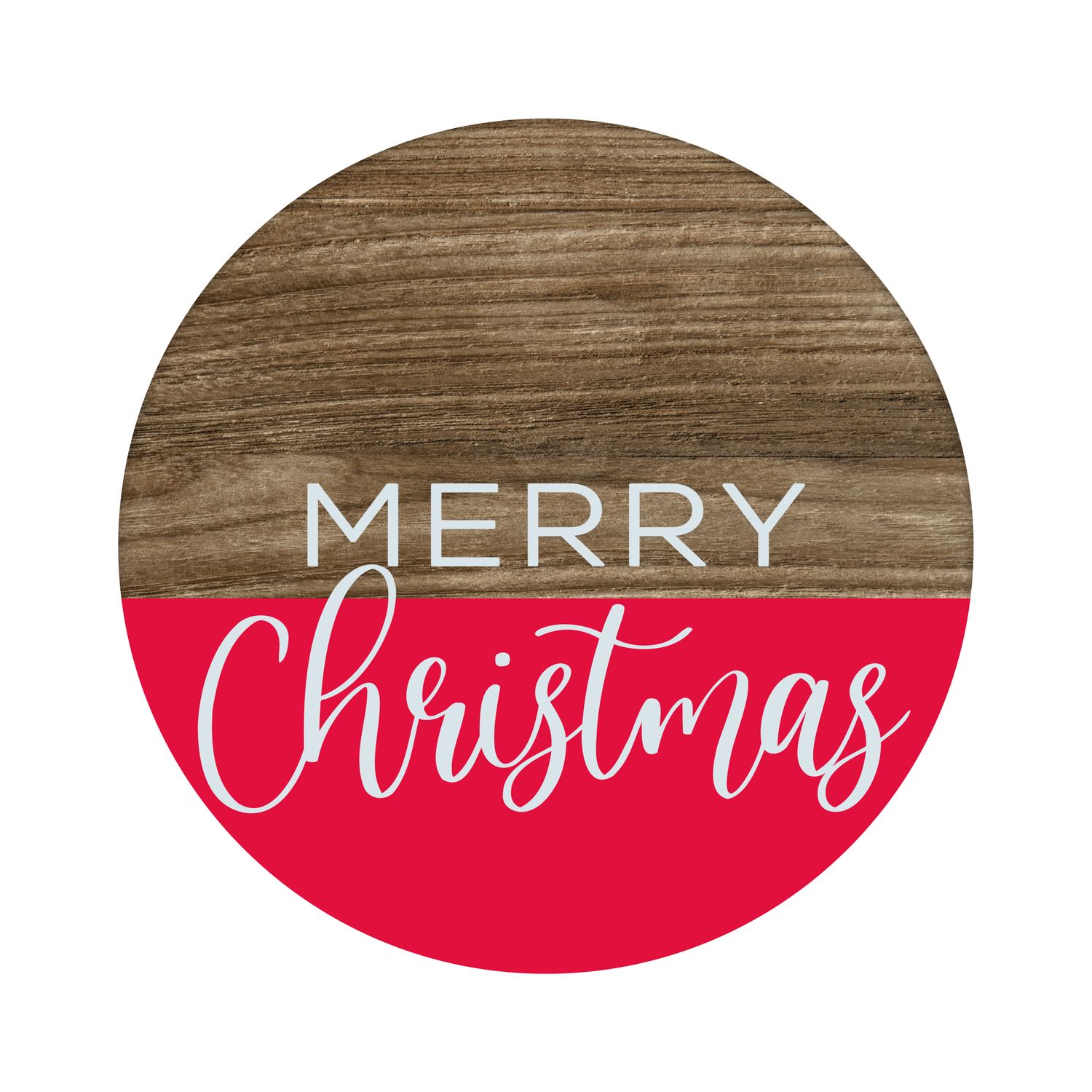 Merry Christmas Round Metal Sign
