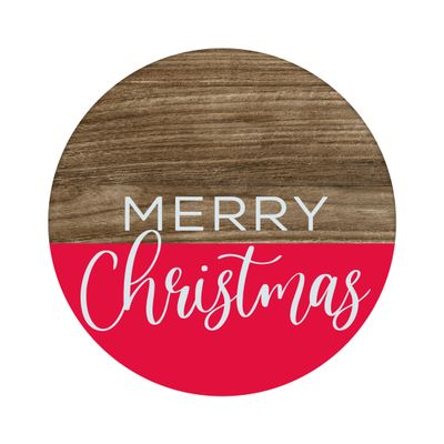 Merry Christmas Round Metal Sign
